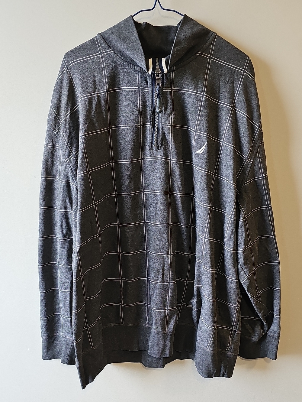 Nautica XXXL Charcoal Grid Half-Zip Pullover